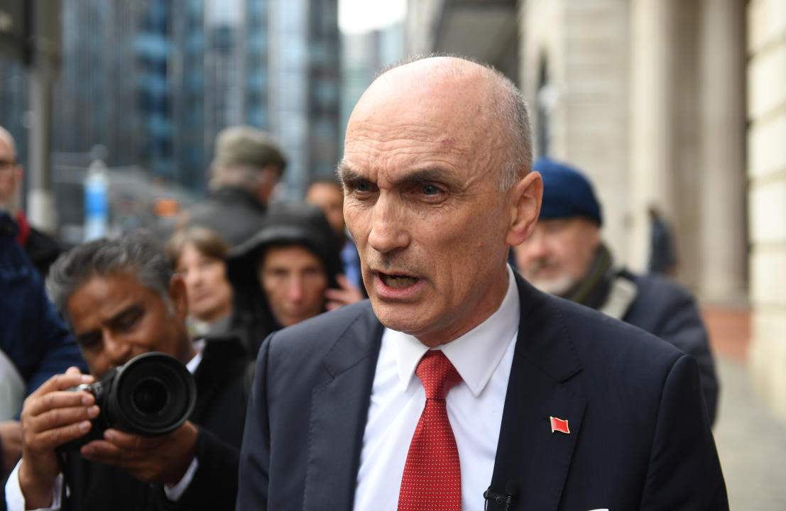 Chris Williamson outside the Birmingham Civil Justice Centre where he lost his High Court bid to be reinstated to the Labour Party after he was suspended over allegations of anti-Semitism. (Photo by Joe Giddens/PA Images via Getty Images)