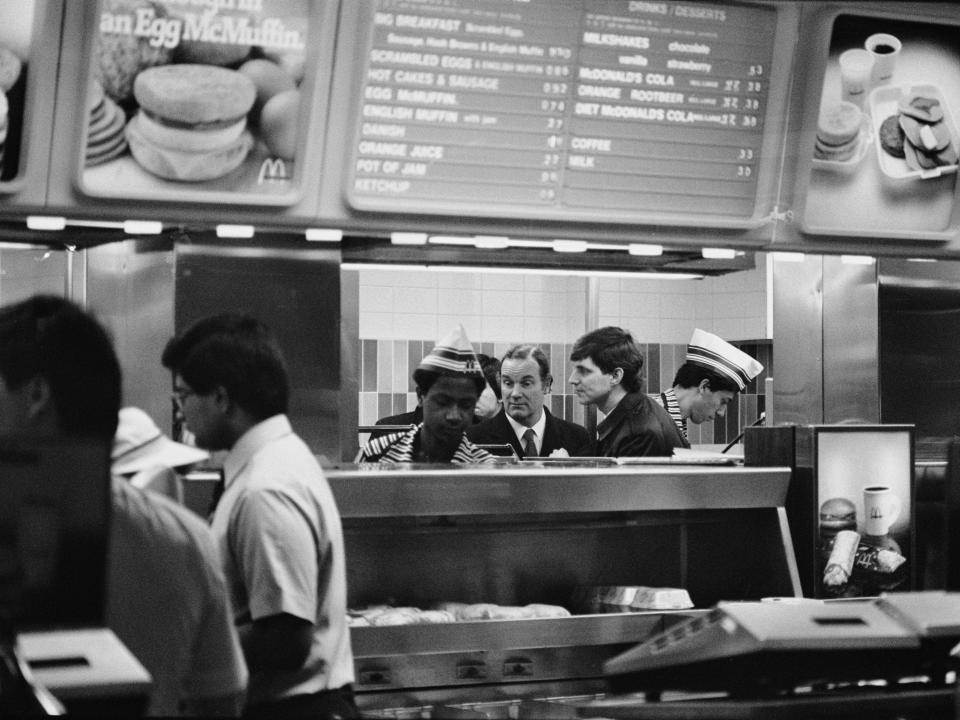 A London McDonald's restaurant in January 1985.