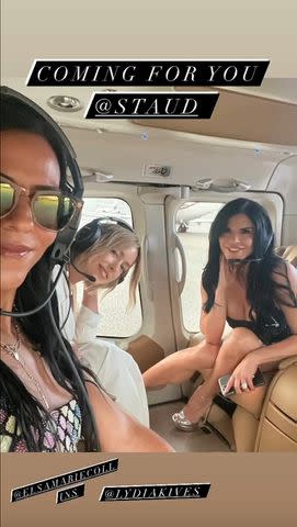 <p>Lauren Sanchez/instagram</p> Lydia Kives and Elsa Collins joined Lauren Sánchez and Jeff Bezos on the helicopter on September 10, 2023.