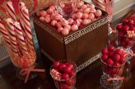 <p>A display of candy as part of Christmas decorations are seen in the Red Room during a preview of holiday decorations at the White House in Washington, D.C. on Nov. 27, 2017. (Photo: Saul Loeb/AFP/Getty Images) </p>