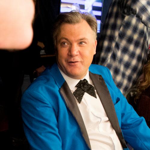 Ed Balls and Katya. Backstage and front of house photography at Strictly Come Dancing Live full dress rehearsals. Birmingham. Photograph by David Levene 19/1/17