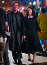 <p>Reid Scott and Rachel Brosnahan film <em>The Marvelous Mrs. Maisel </em>in N.Y.C. on May 16. </p>