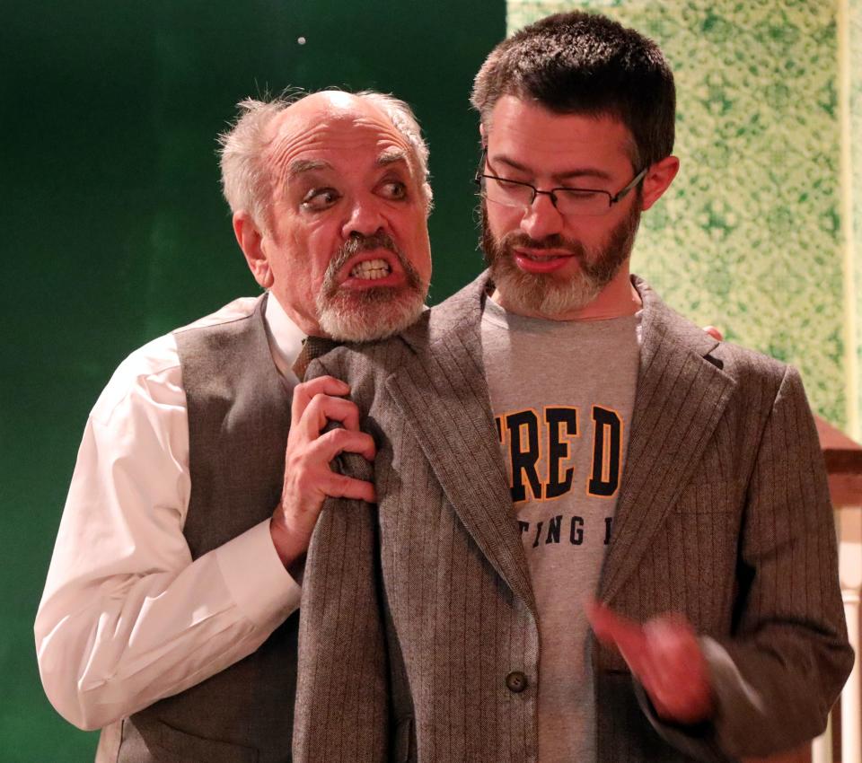 Eric Chevlen (left) as Dr. Einstein and Brandon McCormick as Mortimer Brewster.
