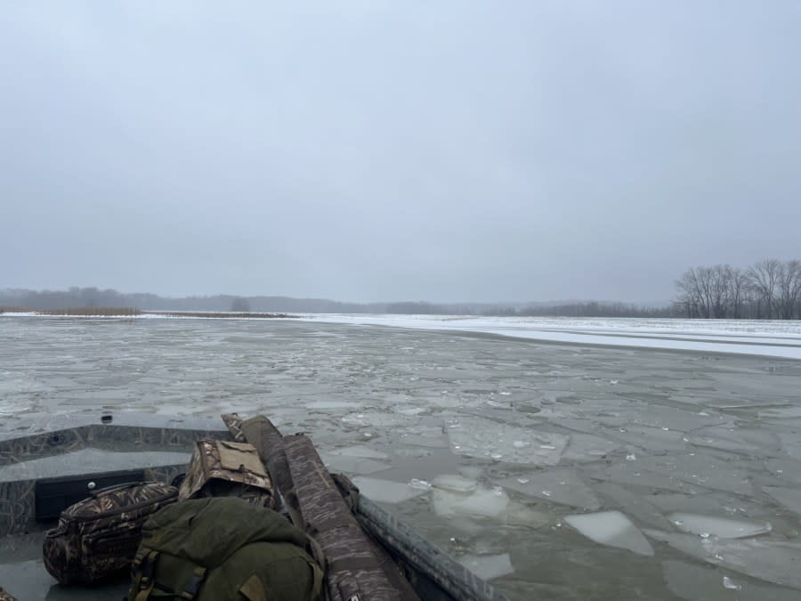 Duck hunters encountered a lot of ice in Dover (Courtesy: B.L. Kelly)