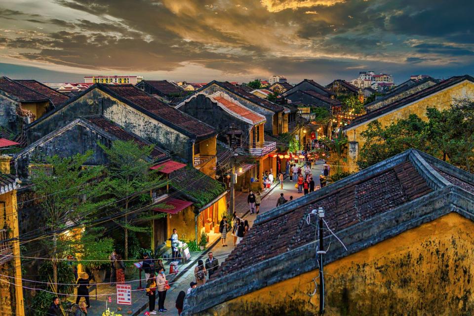 People walking on the streets of old town Hoi An, Vietnam