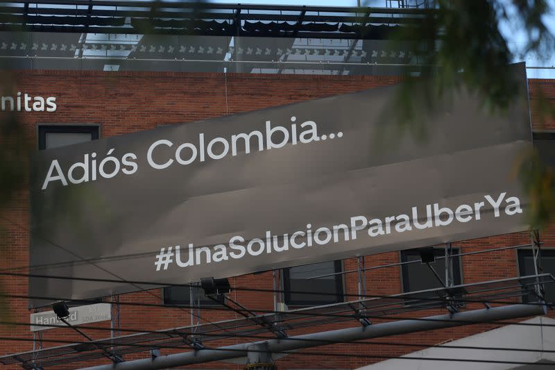 A billboard is seen in Bogota