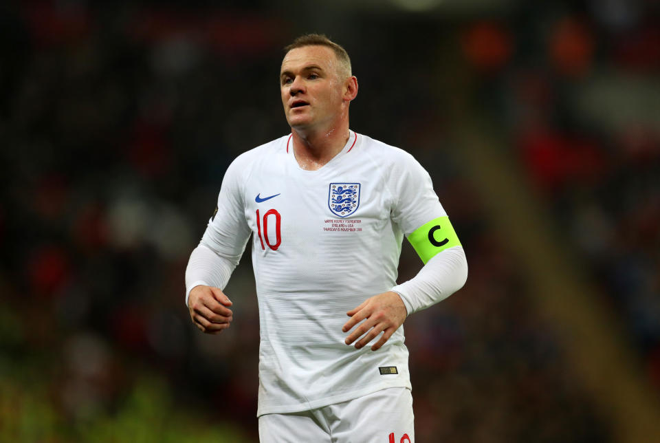 LONDON, ENGLAND - NOVEMBER 15: Wayne Rooney of England during the International Friendly match between England and United States at Wembley Stadium on November 15, 2018 in London, United Kingdom. (Photo by Catherine Ivill/Getty Images) 