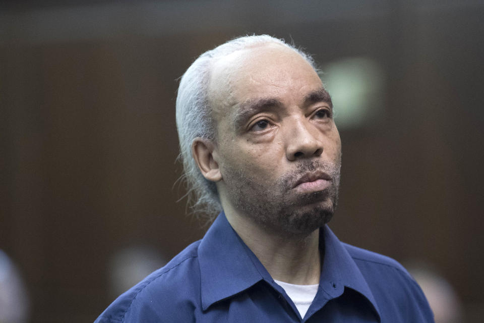 FILE - Rapper Kidd Creole, whose real name is Nathaniel Glover, is arraigned in New York, Thursday, Aug. 3, 2017, after he was arrested Wednesday on a murder charge. The trial of the rapper has begun in New York City with his lawyer telling a jury it was self-defense when the hip-hop pioneer stabbed a homeless man to death in 2017. The artist, a founding member of Grandmaster Flash and The Furious Five, is charged with murder and went on trial Friday, March 25, 2022 in Manhattan. (Steven Hirsch/New York Post via AP, Pool, File)