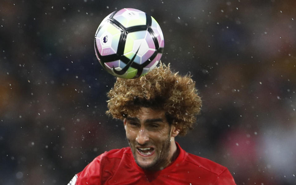 Football Soccer Britain- Hull City v Manchester United - Premier League - The Kingston Communications Stadium - 27/8/16 Manchester United's Marouane Fellaini in action Action Images via Reuters / Lee Smith Livepic EDITORIAL USE ONLY. No use with unauthorized audio, video, data, fixture lists, club/league logos or "live" services. Online in-match use limited to 45 images, no video emulation. No use in betting, games or single club/league/player publications. Please contact your account representative for further details.