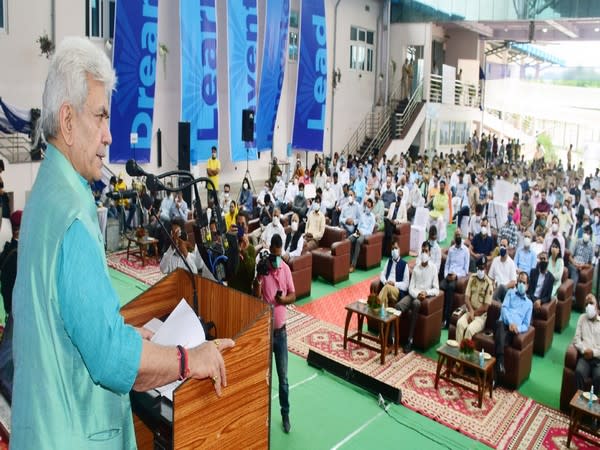 Jammu and Kashmir Lieutenant Governor, Manoj Sinha at the event (Photo/Twitter)