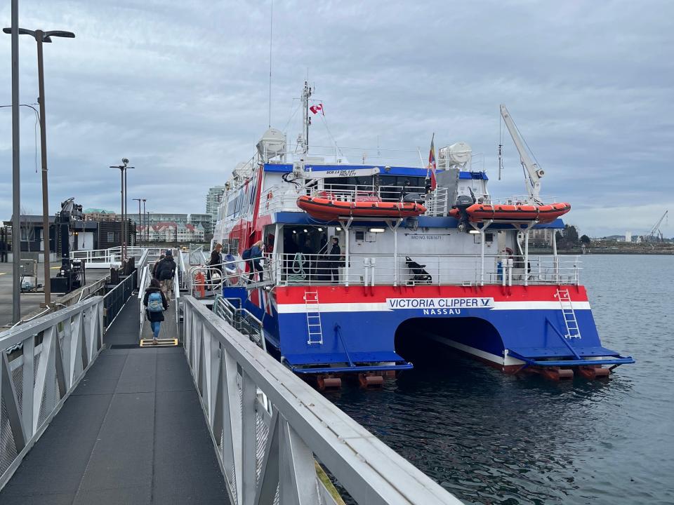 victoria clipper passenger ferry docked at a pier in Canada