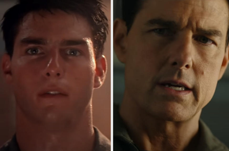 Tom Cruise portrays Maverick in "Top Gun" and "Top Gun: Maverick"