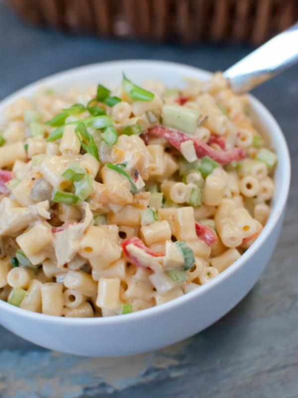 <p>Kitchen Confidante</p><p>Cayenne pepper gives this pasta salad a kick!</p><p><strong>Get the recipe:</strong> <strong><a href="http://kitchenconfidante.com/fireworks-pasta-salad-recipe" rel="nofollow noopener" target="_blank" data-ylk="slk:Fireworks Pasta Salad;elm:context_link;itc:0;sec:content-canvas" class="link ">Fireworks Pasta Salad</a></strong></p>