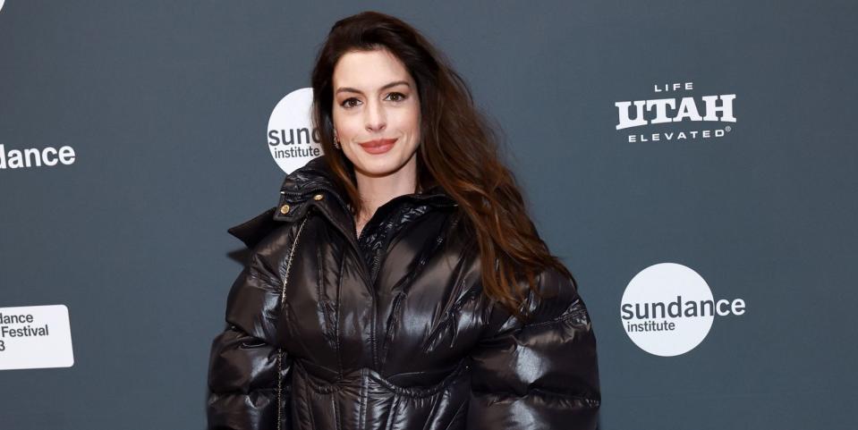park city, utah january 21 anne hathaway attends the 2023 sundance film festival eileen premiere at eccles center theatre on january 21, 2023 in park city, utah photo by matt winkelmeyergetty images
