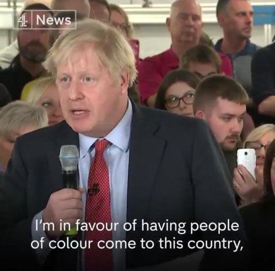 Channel 4 incorrectly quotes Boris Johnson over immigration (Channel 4)