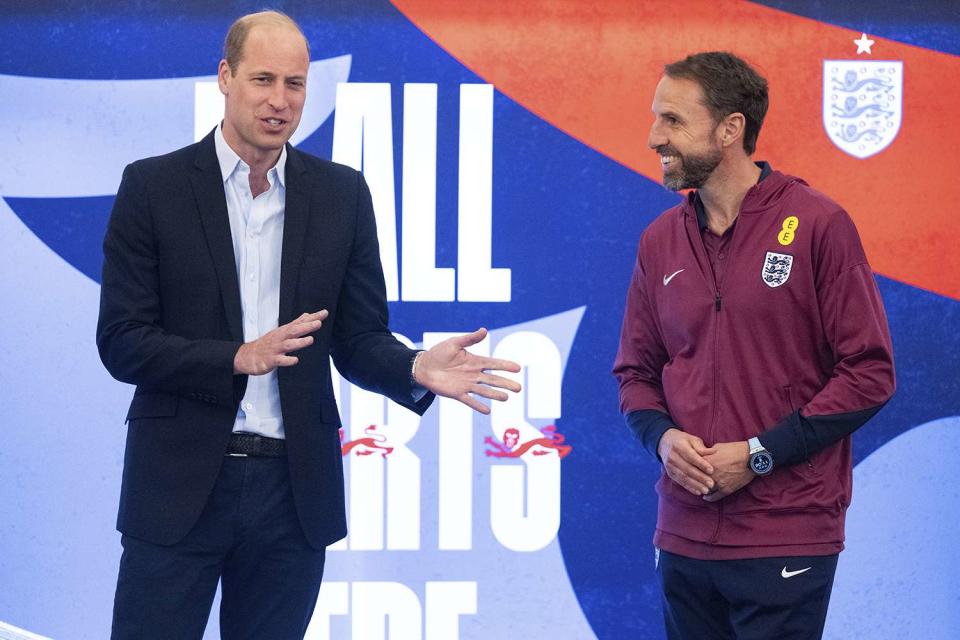 <p>Press Association via AP Images</p> Prince William and England manager Gareth Southgate on June 10, 2024