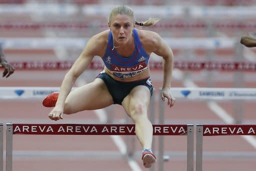 Australia's Sally Pearson competes at the 100m hurdles event of the IAAF Diamond League athletics Areva meeting, on July 6, at the Stade de France in Saint-Denis. Pearson is the world champion, has a bulging trophy cabinet and owns this year's fastest time -- and she simply won't hear of settling for silver again at the Olympics