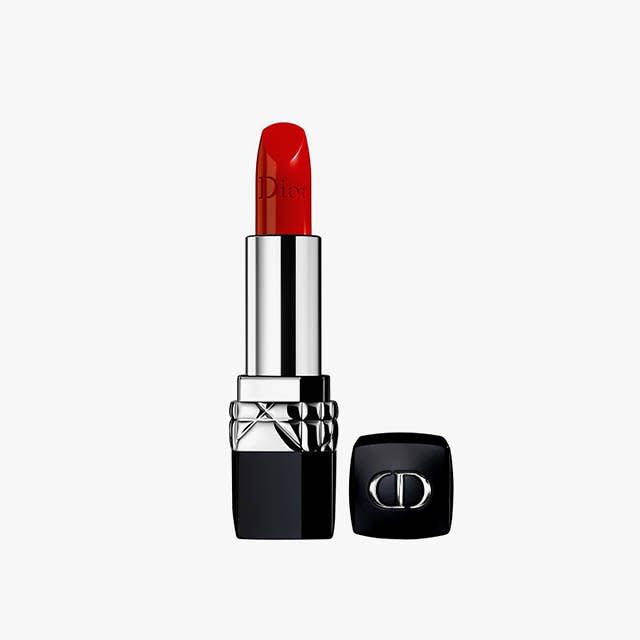 <p>Dior Rouge Dior Lipstick in 999, $35</p> <p><a rel="nofollow noopener" href="http://shop-links.co/1588516472590199664?mbid=synd_yahoolife" target="_blank" data-ylk="slk:Buy it now;elm:context_link;itc:0;sec:content-canvas" class="link ">Buy it now</a></p>