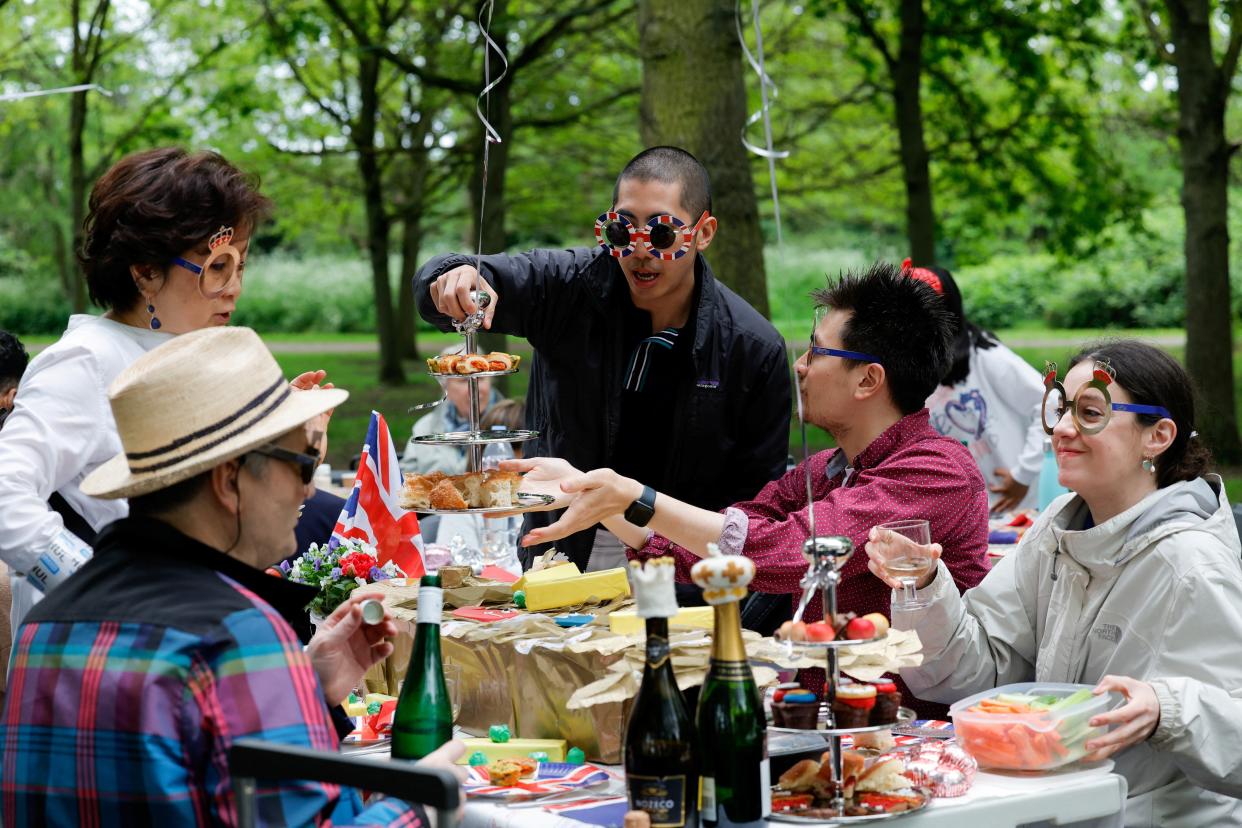 People celebrate Britain's King Charles' coronation with the Big Lunch at Regent's Park (Reuters)