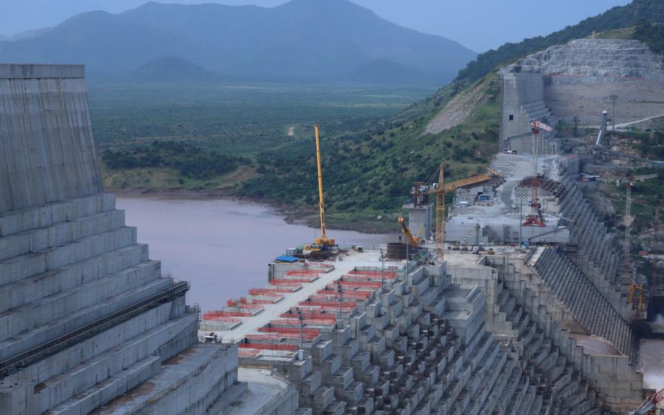 Ethiopia's Grand Renaissance Dam is seen as it undergoes construction work on the river Nile - REUTERS