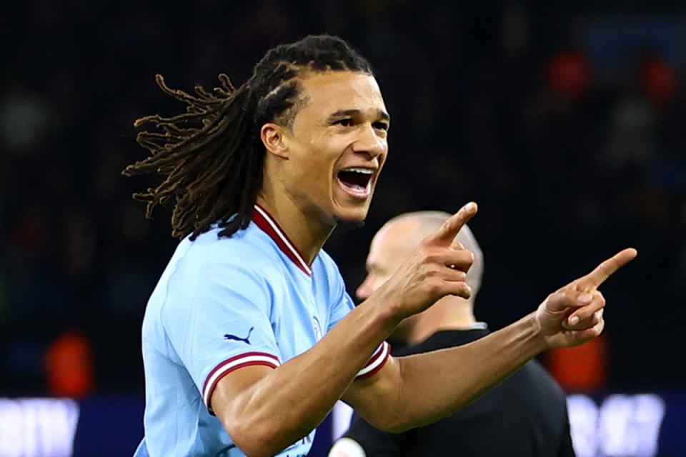 Match-winner: Nathan Ake’s second goal of the season saw off Arsenal in the FA Cup on Friday  (Getty Images)