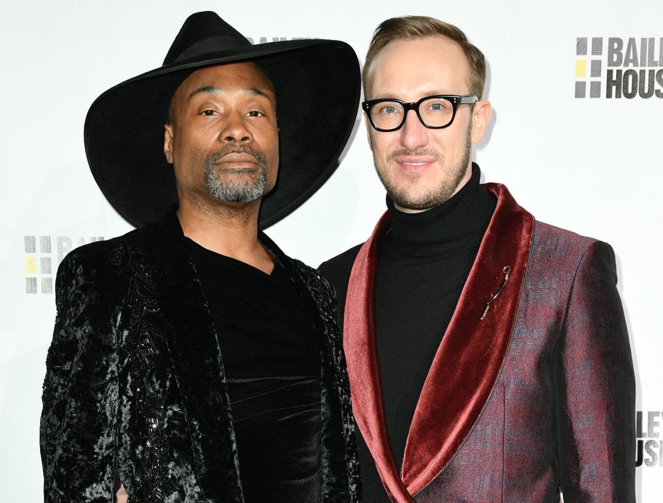 Billy Porter and Adam Smith attend 2019 Bailey House Gala & Auction at Pier 60, Chelsea Piers on March 07, 2019 in New York City