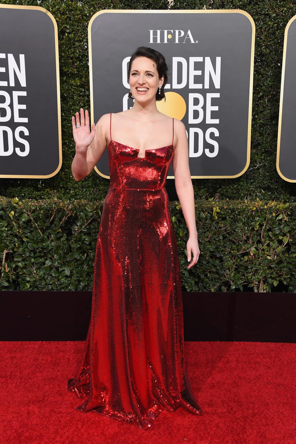 <h1 class="title">Phoebe Waller-Bridge in Galvan with Amwaj jewelry</h1><cite class="credit">Photo: Getty Images</cite>