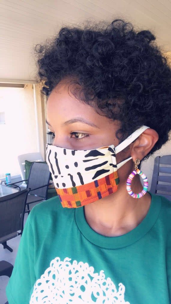 4) African print fabric face mask