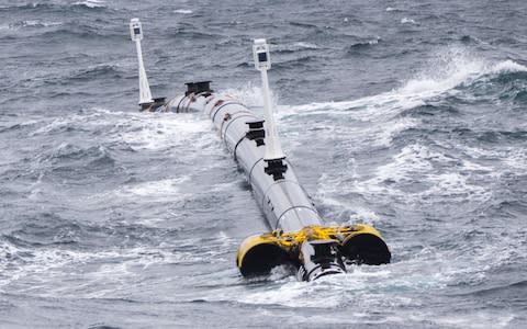 A section of the floating system which will move with the water currents collecting plastic  - Credit: The Ocean Cleanup