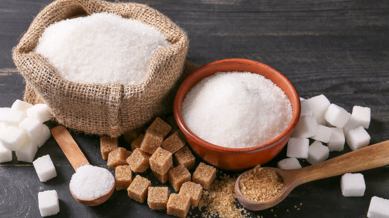 various forms of white sugar