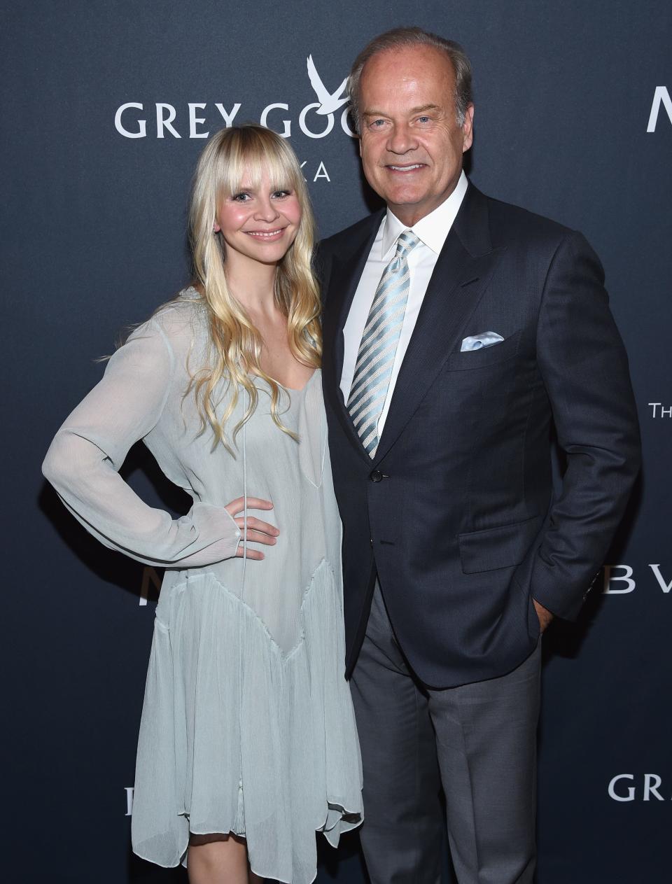 Kayte Walsh, left, and Kelsey Grammer pictured together in 2017 in Beverly Hills, California.