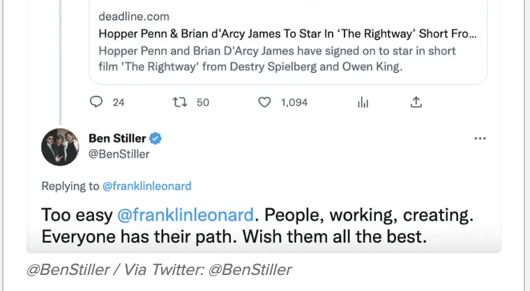   @BenStiller / Via Twitter: @BenStiller