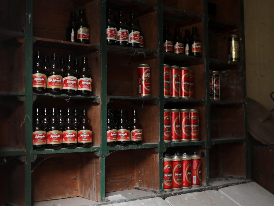 An abandoned shop in Papratna, Serbia.