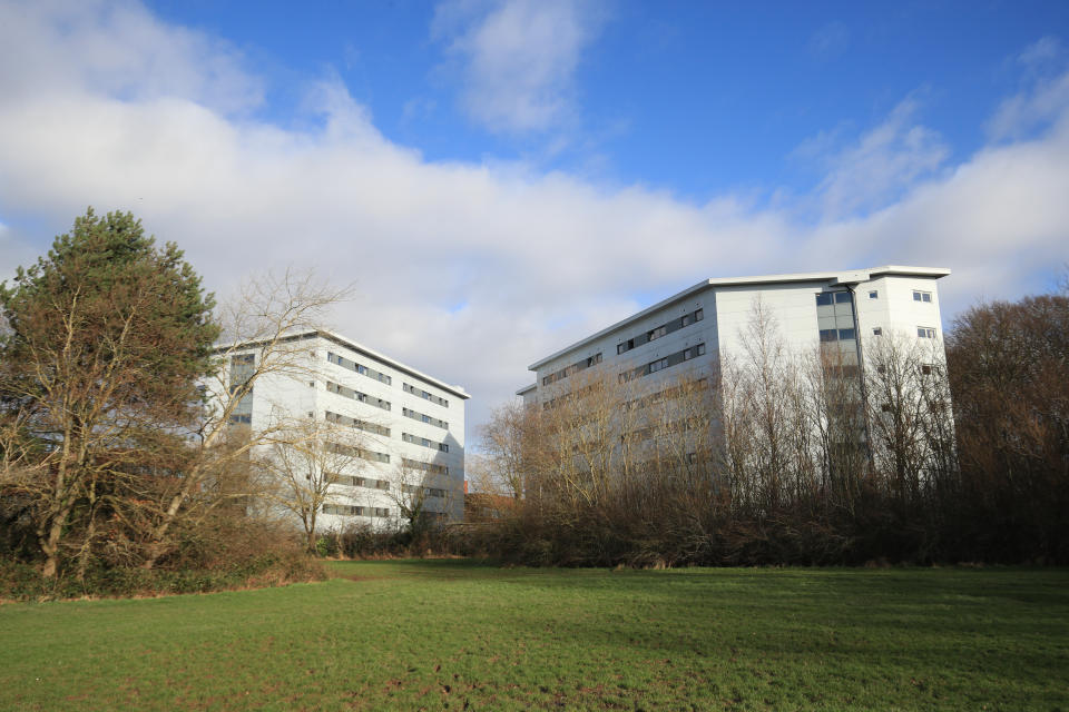 A general view of the two blocks at Arrowe Park Hospital in Merseyside, where British nationals from the coronavirus-hit city of Wuhan in China are being quarantined. (Photo by Danny Lawson/PA Images via Getty Images)