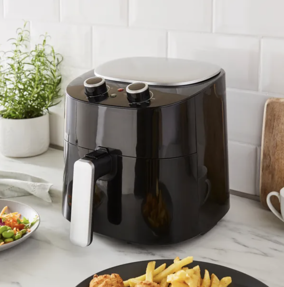 You can use this affordable air fryer to cook meat, fish and veggies with ease. (Dunelm)