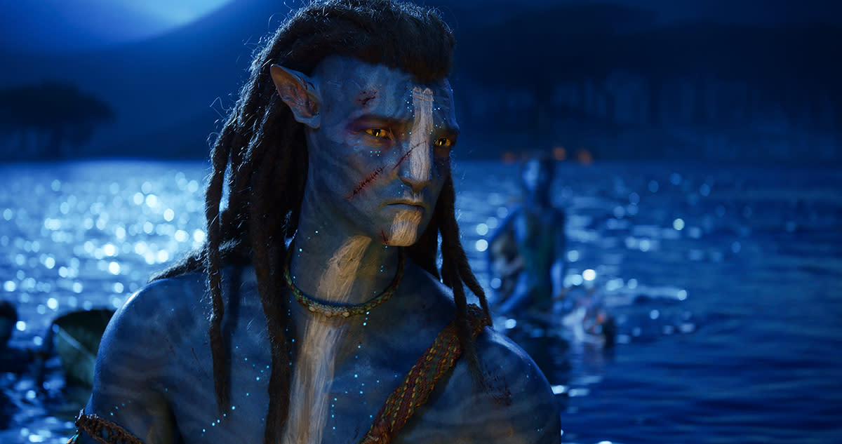 Jake Sully en 'Avatar: La forma del agua' de 20th Century Studios. Photo courtesy of 20th Century Studios. © 2022 20th Century Studios. All Rights Reserved.