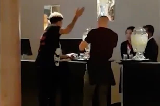 Alli was seen speaking animatedly with staff