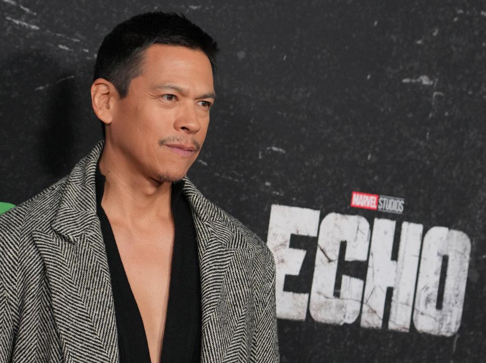 Los Angeles, USA. 10th Dec, 2023. Chaske Spencer arrives at the Marvel Studios ECHO Launch Event held at the Regency Village Theatre in Westwood, CA on Monday, January 8, 2023. (Photo By Sthanlee B. Mirador/Sipa USA) Credit: Sipa US/Alamy Live News