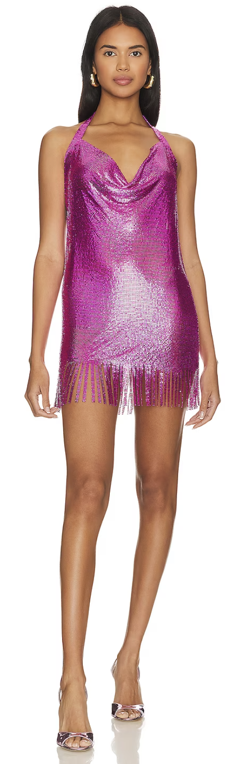 Never Go Out of Style Silver Sequin Fringe Mini Dress, M - Concert Outfit - Women's - Pink Lily Boutique