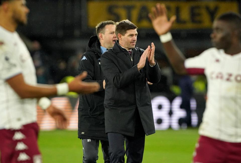 Steven Gerrard celebrated after another win (Jonathan Brady/PA) (PA Wire)