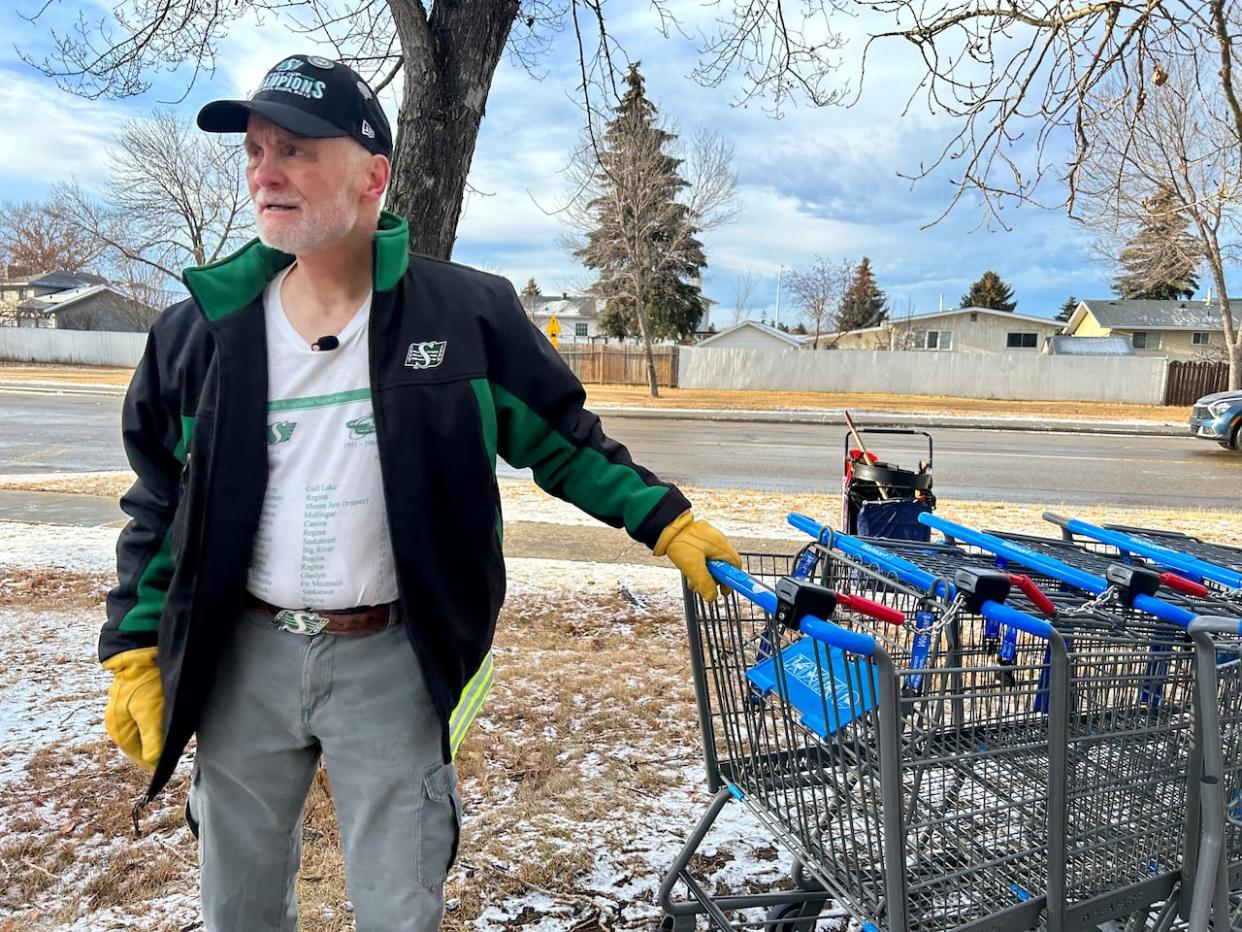 Keeping the streets of his Edmonton neighbourhood clean is a personal mission for Rich Belsher.   (Wallis Snowdon/CBC - image credit)