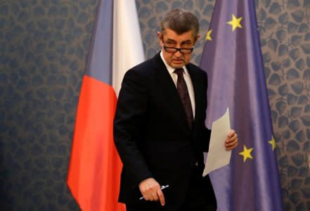 FILE PHOTO: Czech Prime Minister Andrej Babis arrives at a news conference at government headquarters in Prague, Czech Republic, March 26, 2018. REUTERS/David W Cerny