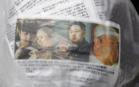 Anti-North Korea leaflets carried by a balloon - Credit: REUTERS/Lee Jae-Won/Files 