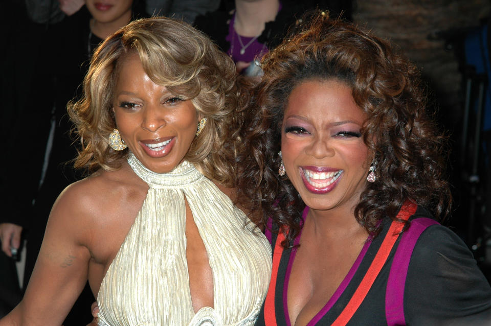 Mary J. Blige and Oprah Winfrey attend the 2007 Vanity Fair Oscar Party  in West Hollywood, Calif. - Credit: Barry King/WireImage