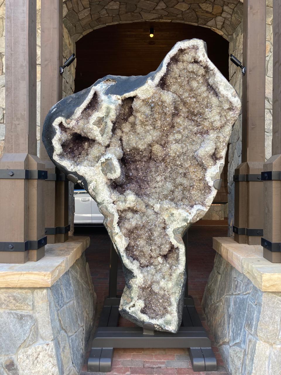 Geodes are on display at the Grand Bohemian Lodge in Greenville, South Carolina, including at the front entrance.