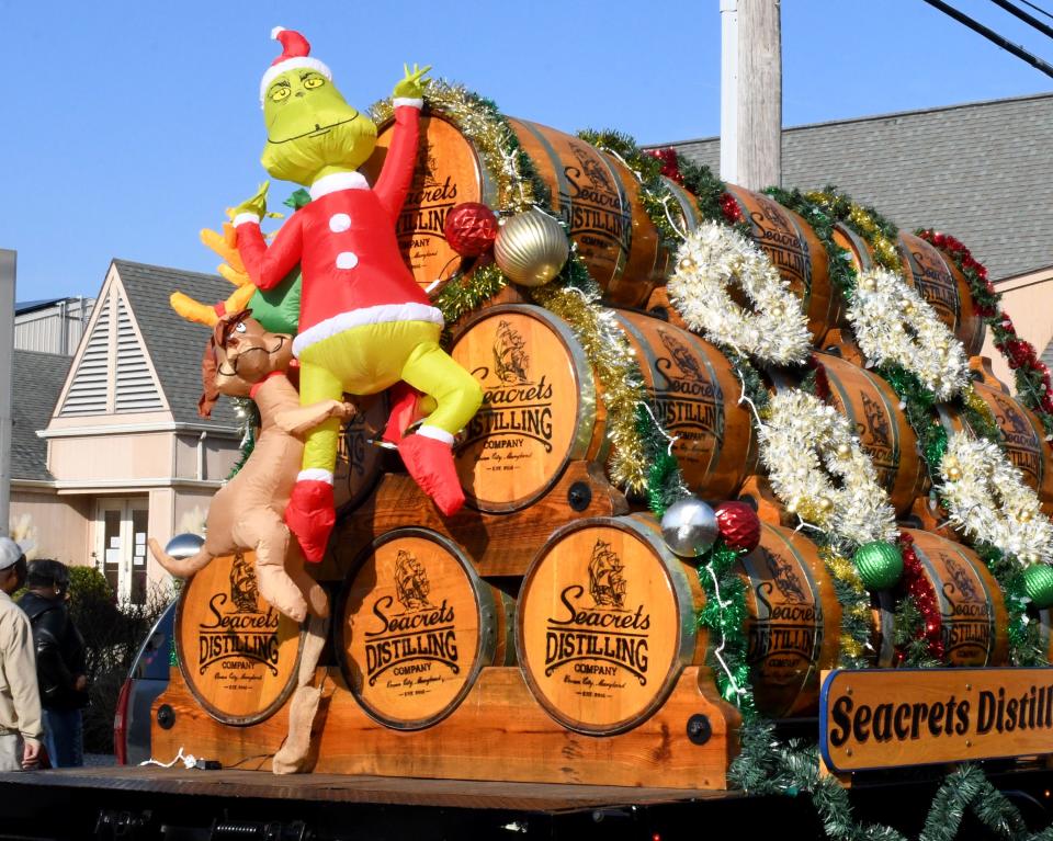 Participants in the Ocean City Christmas parade queue Saturday, Dec. 4, 2021, on Coastal Highway,