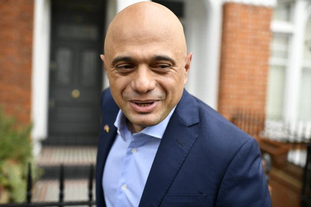 Former Health Secretary Sajid Javid leaves his home in south west London