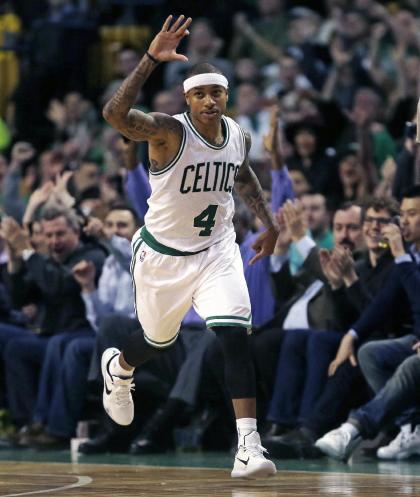 Isaiah Thomas has blossomed with the Celtics. (AP)