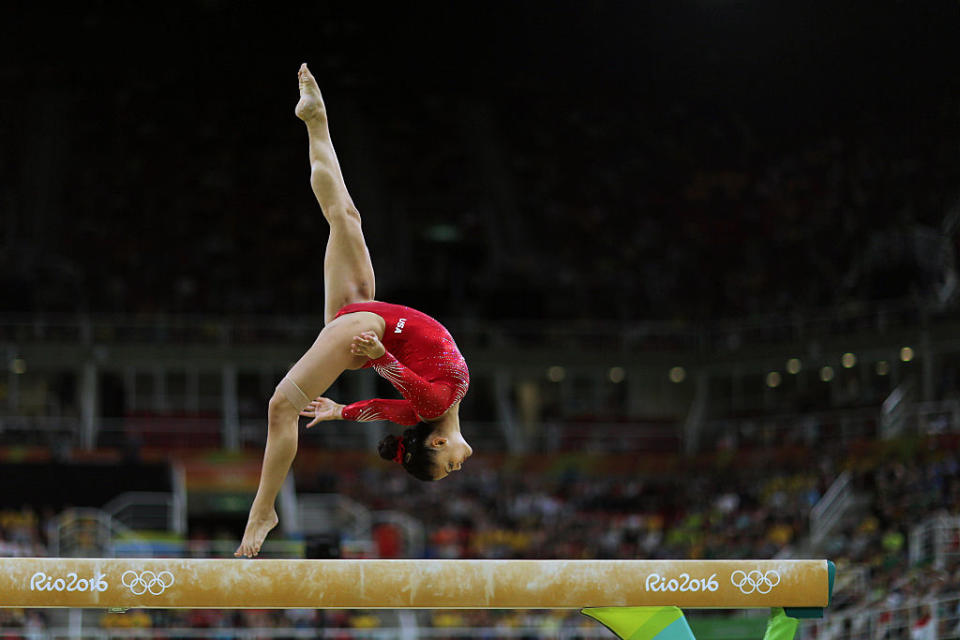 Laurie Hernandez performs on the balance beam in the individual competition at the 2016 Olympics in Rio. (Photo: Tim Clayton/Corbis via Getty Images)