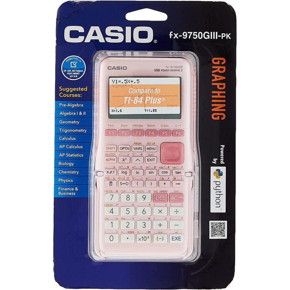 2) fx-9750GIII Pink Graphing Calculator